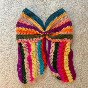 Crocheted Y2K Multicolored Backless Strapless Top 🌼